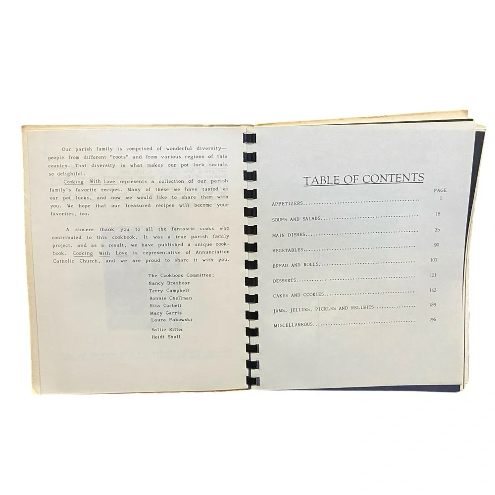 Cooking With Love 1986 SB Cookbook by Catholic Ladies Society Albemarle NC